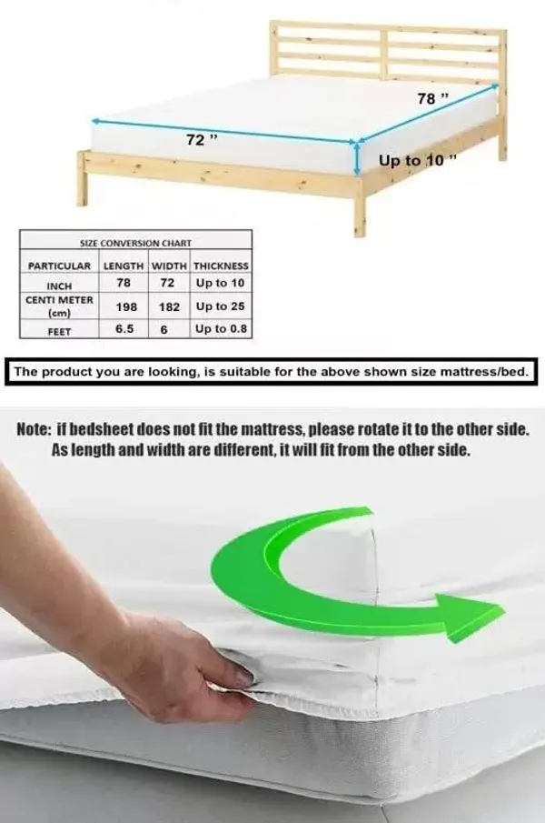 SEA_GREEN_Premium_King_Size_Fitted_Elastic_Bedsheet_with_Two_Pillow_Covers_(72X78X_Up_to_10_Inches)_&_360_Degree_Elasticated